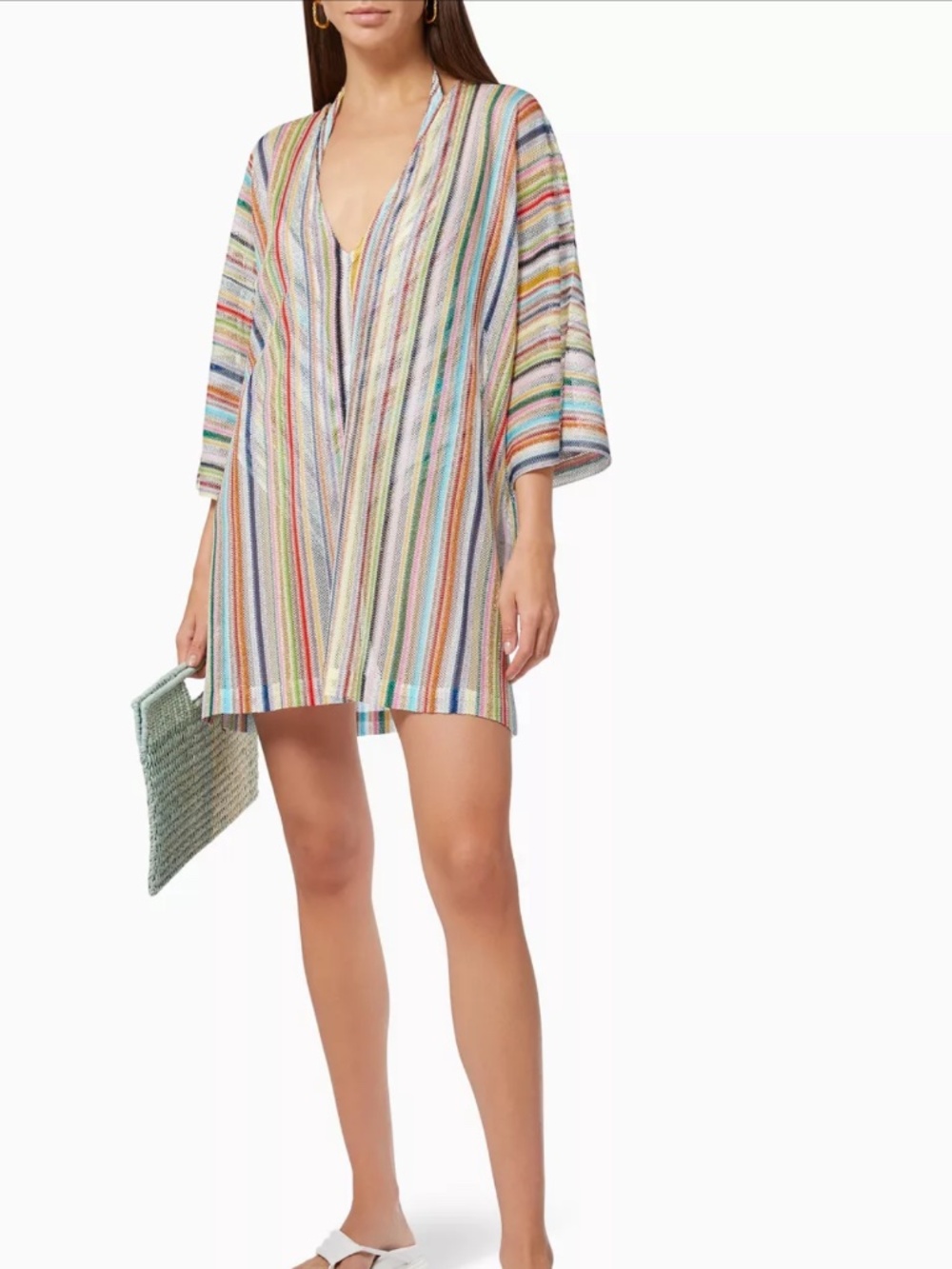 Missoni Mare Striped metallic knot Kaftan dress